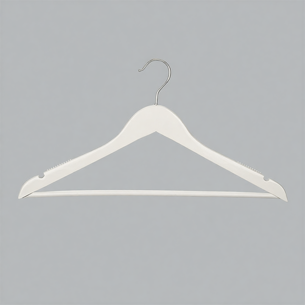 Вешалка-плечики для одежды с противоскользящими вставками MC30N-T150W(бел)