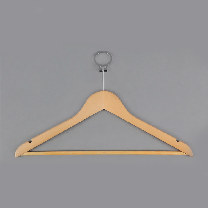 Вешалка-плечики для одежды деревянная МC30N/AB(светл/хром)