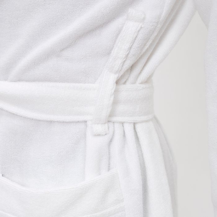 Халат махровый с планкой унисекс белый 380 г/м²