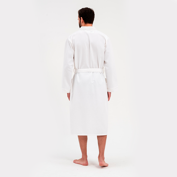 Халат вафельный унисекс белый 225  г/м²