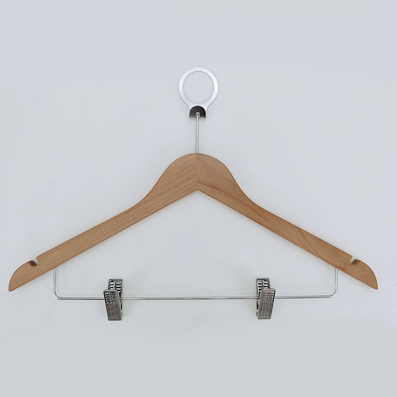 Плечики  узкие с перекладиной и металлическими прищепками 