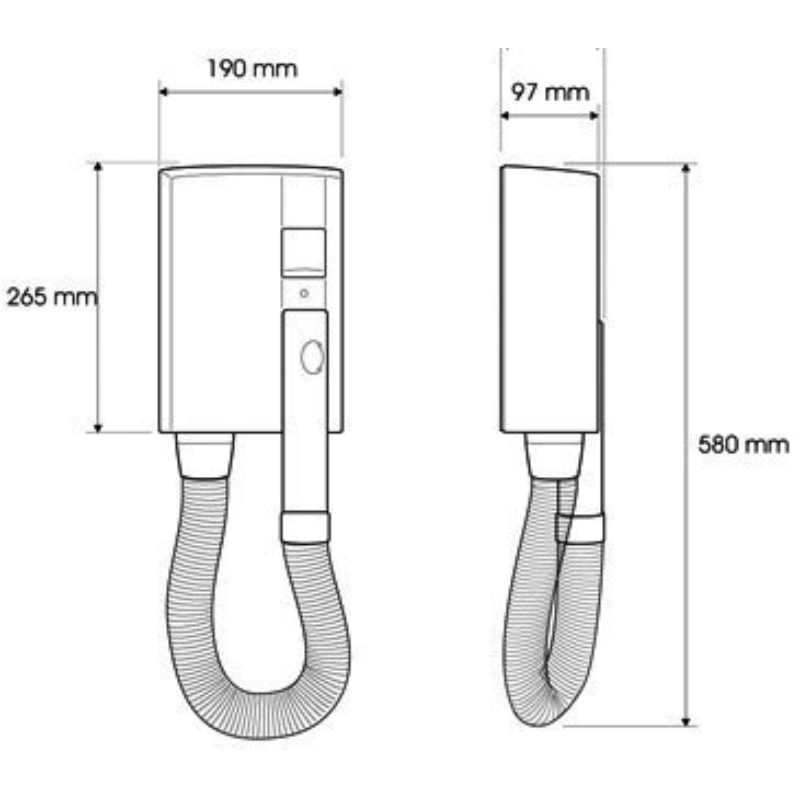 Фен для волос настенный Valera Hospitality Hotello Super AC Shaver (832.02/RT)