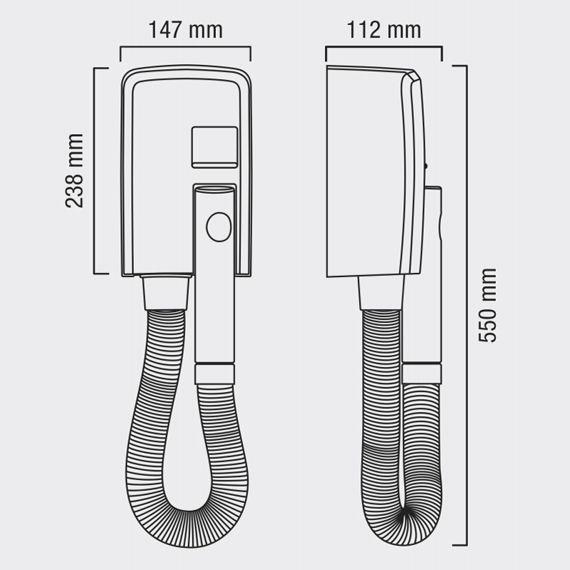 Фен для волос настенный Valera Hospitality Hotello (832.01/T)