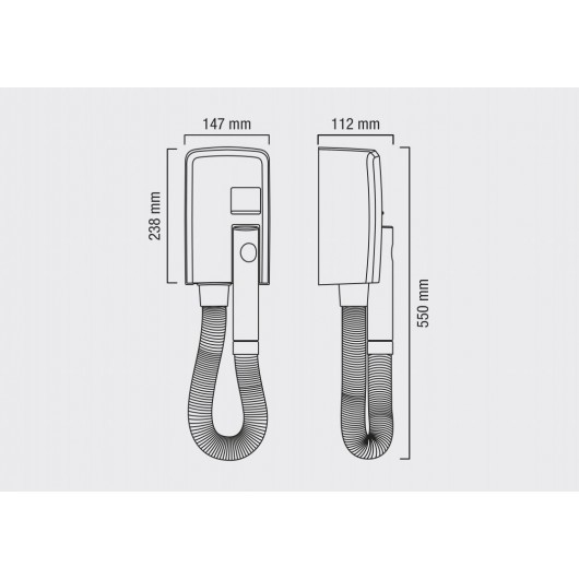 Фен для волос настенный Valera Hospitality Hotello (832.01/T silver)