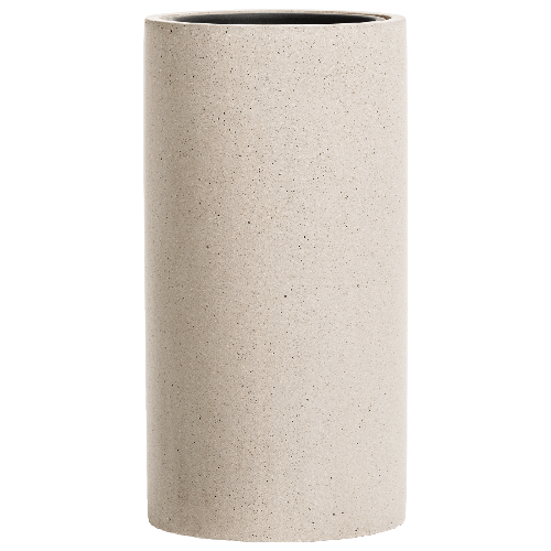 Кашпо TREEZ Effectory Beton Высокий цилиндр Белый песок в-60 см, д-31 см