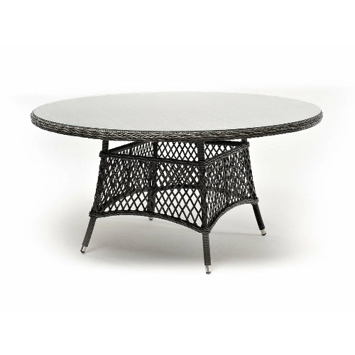 Плетеный круглый стол, диаметр 118 см, цвет графит 