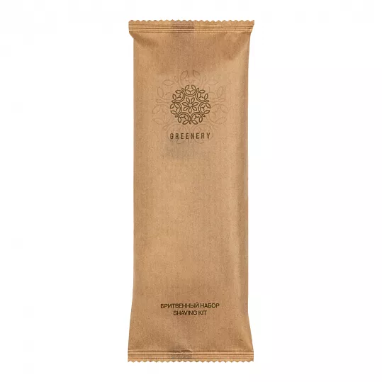 Бритвенный набор Greenery крафт флоупак (крем для бритья, станок, 150 штук в упаковке)