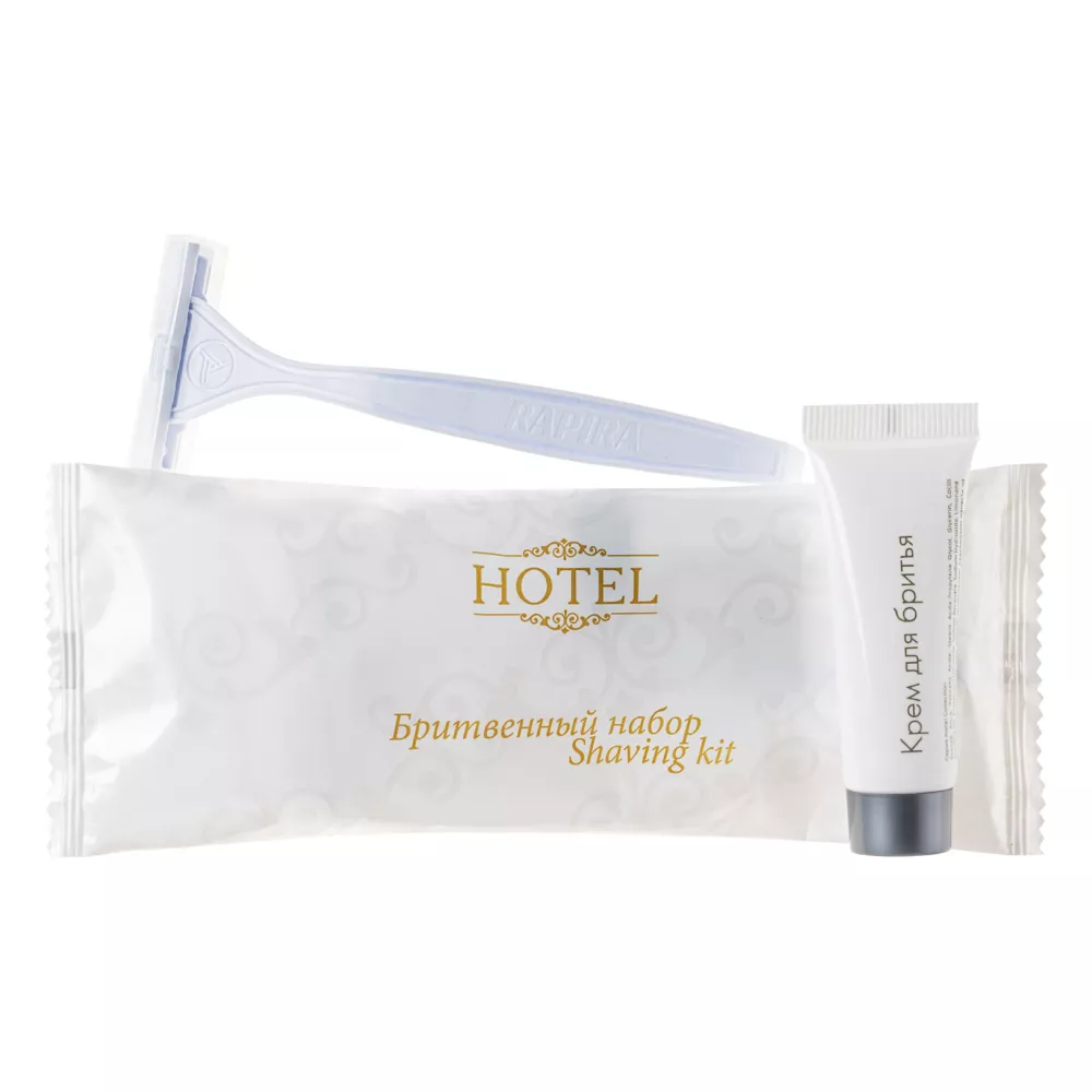 Бритвенный набор Hotel флоу-пак (крем для бритья, станок, 200 штук в упаковке)