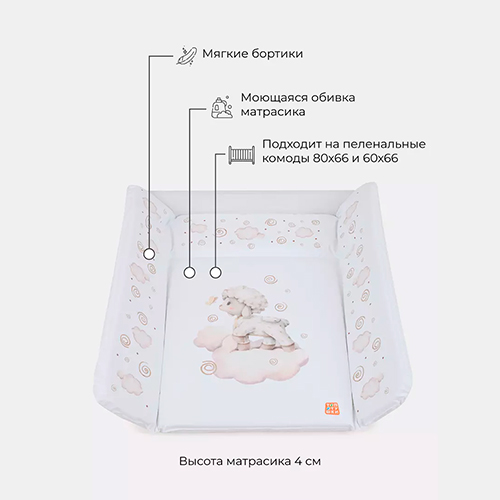 Пеленальный матрасик Топотушки Кудряшка 80x71