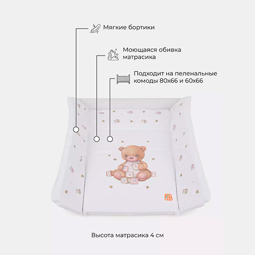 Пеленальный матрасик Топотушки Лучик 80x71