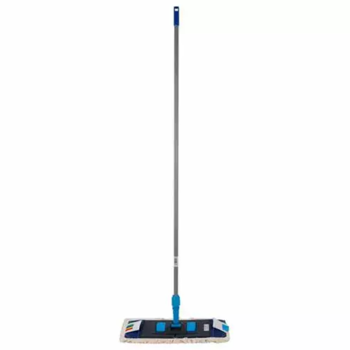 Швабра с плоским мопом хлопок 50см синяя NV-MOP500C-B
