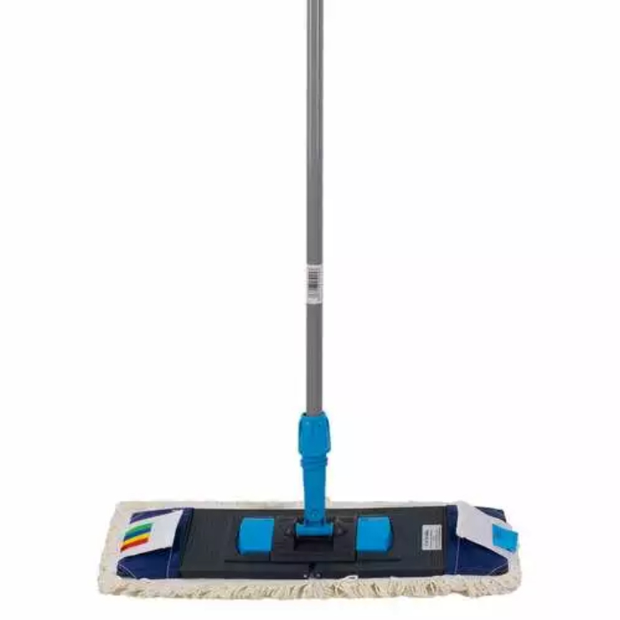 Швабра с плоским мопом хлопок 50см синяя NV-MOP500C-B