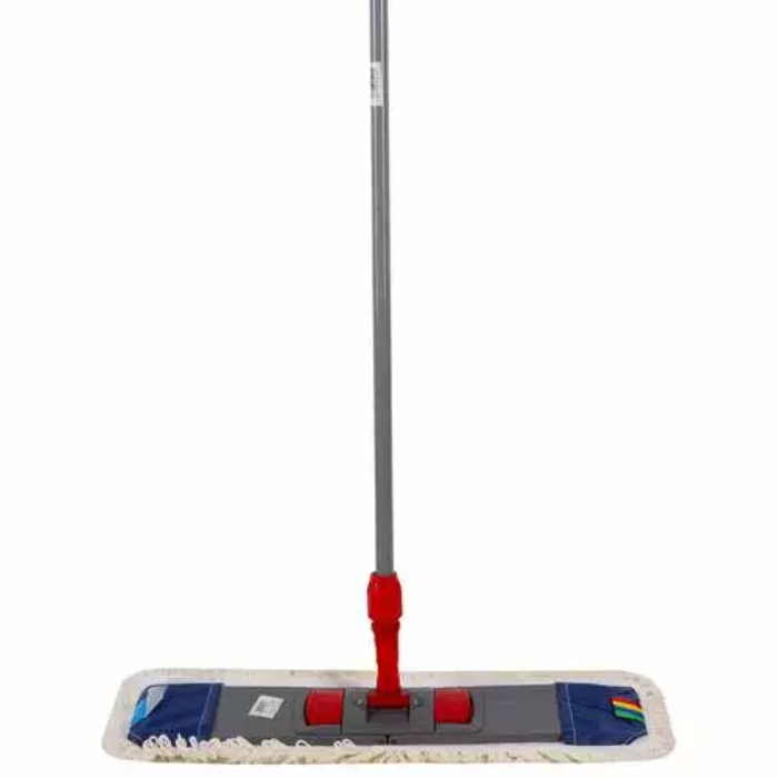 Швабра с плоским мопом хлопок 60см красная NV-MOP604C-R