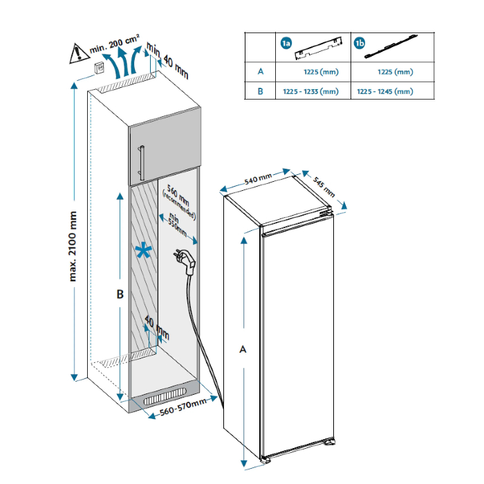 Холодильник встраиваемый Gartz RBS410W SmartCool